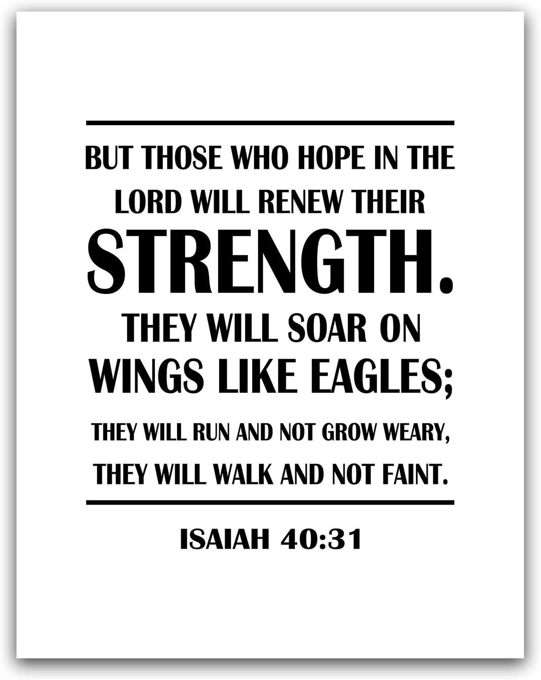 They Will Soar On Wings Like Eagles, Isaiah 40:31 Bible Verse Wall Art, Scripture Poster Decor, Christian Quote Gift, Religious Print Sign, Scandinavian Calligraphy Artwork, Big Nordic Home 11x14