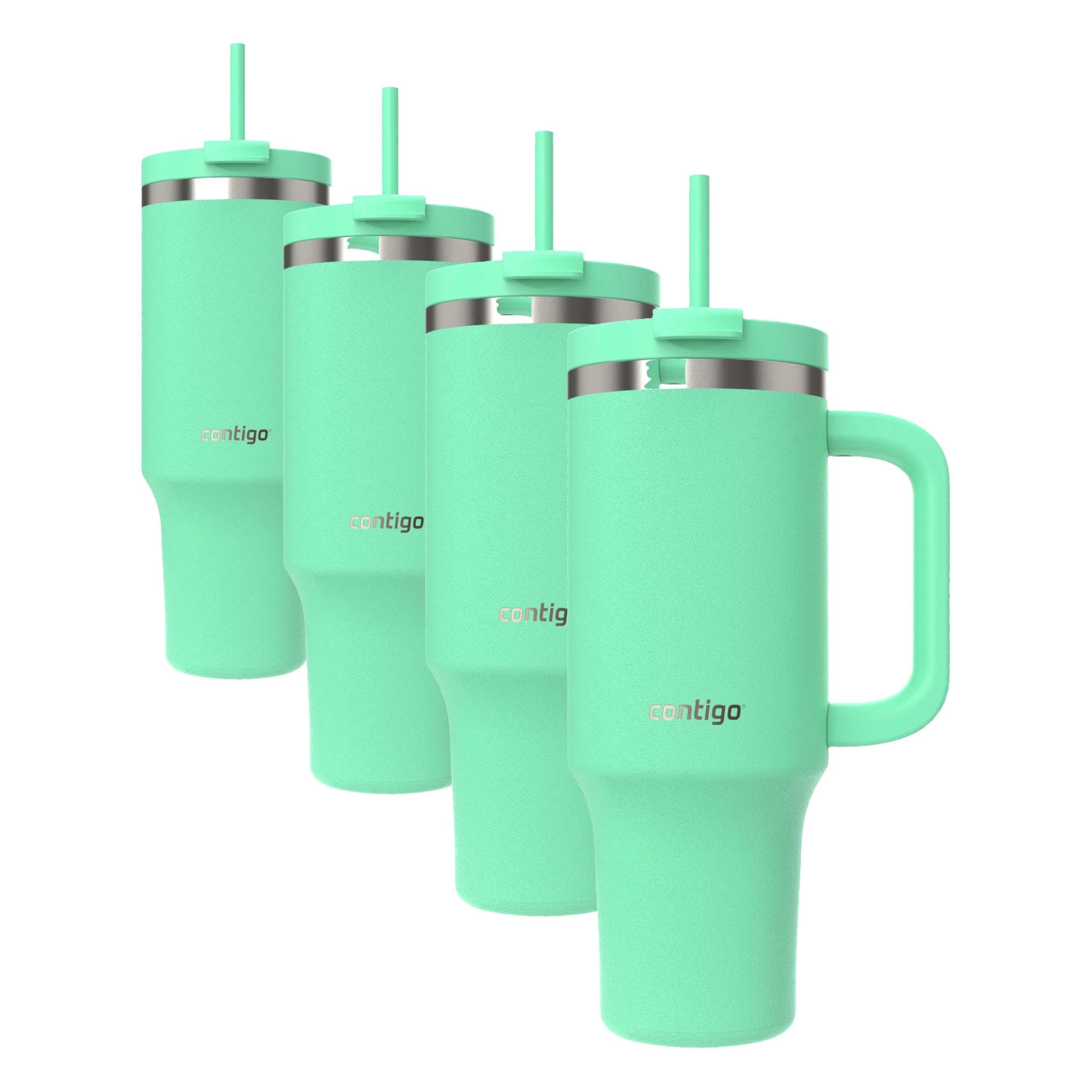 Contigo Tumbler 40oz Stainless Steel | Vacuum Insulated | Leak-Proof | Cold for 29 Hours | Reef | Pack of 4 Image