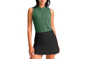 Soothfeel Women's Golf Polo Shirt Tank Tops Sleeveless 1/4 Zipper Collarless Quick Dry Athletic Tennis Shirts for Women