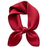MEISEE Solid Color Mulberry Silk Scarf 26" Square Scarf Neck Scarf Hair Head Breathable Lightweight for Women Gift Packed