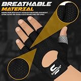 SAWANS Gym Gloves Men Women Breathable Non-Slip Padded Palm Size M Black view 3