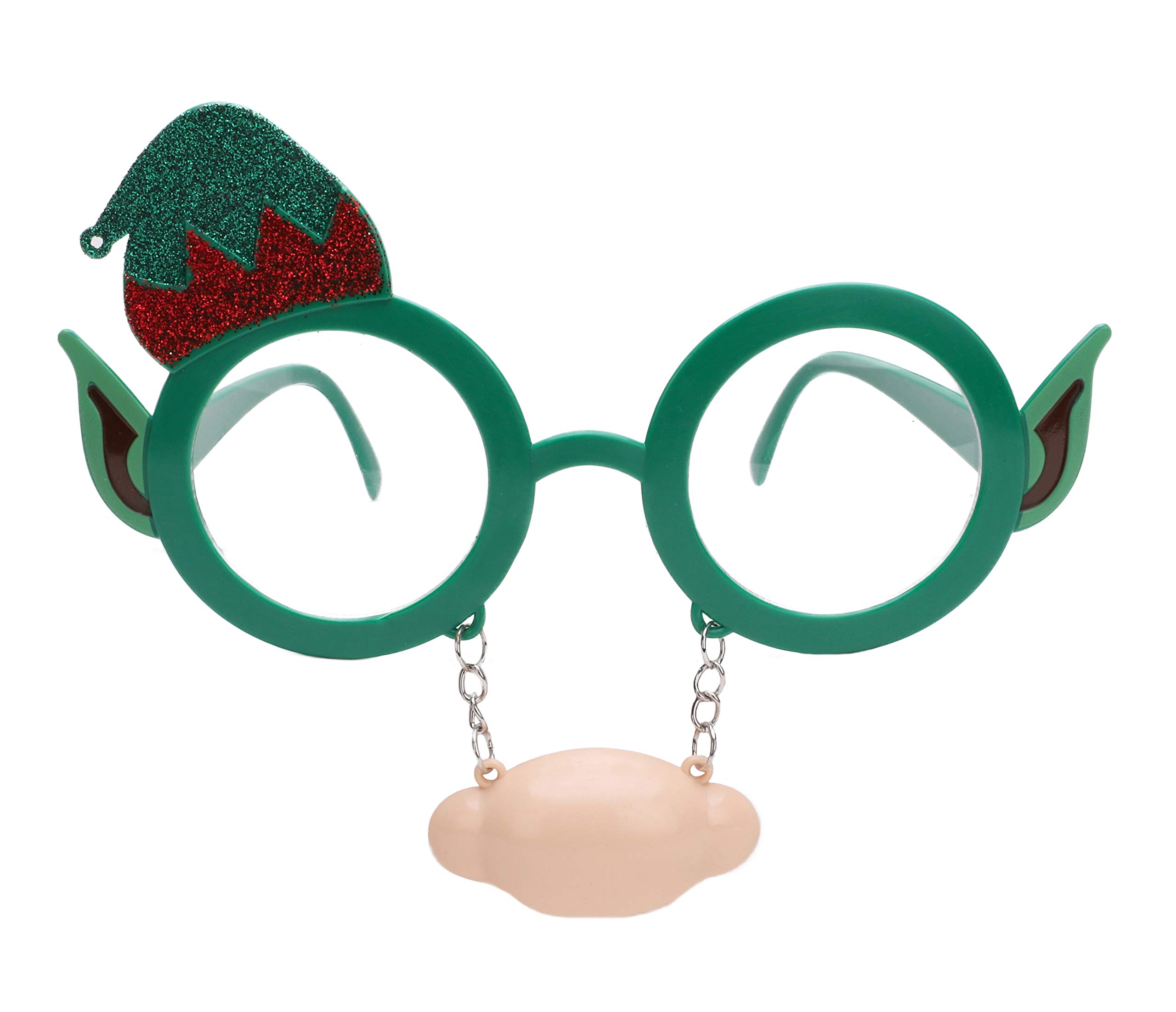 Toyland® Novelty Elf Glasses & Hanging Nose - Christmas Party Fancy Dress - Stocking Fillers - Secret Santa