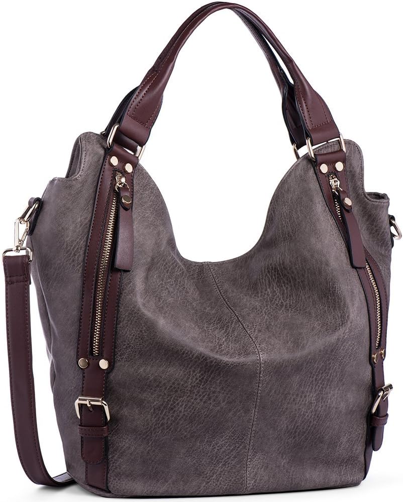 iYaffa Handbags Women Shoulder Crossbody Bags Handbags for Women PU Leather Tote Hobo Ladies Handbags Large (L: 31CM * H…