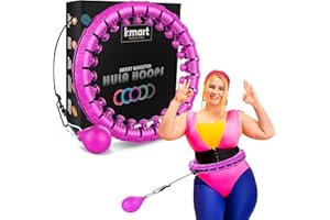 K-MART Smart Hula Ring Hoops, Weighted Hula Circle 24 Detachable Fitness Ring with 360 Degree Auto-Spinning Ball Gymnastics, Massage, Adult Fitness for Weight Loss