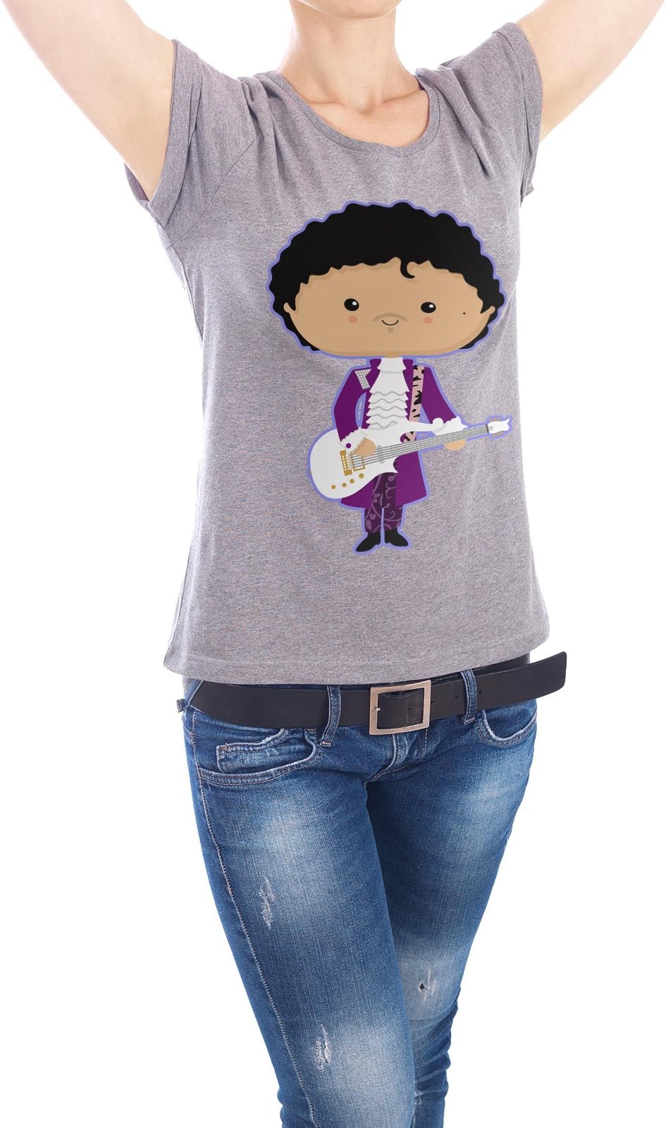 Design T-Shirt Women Earth Positive Prince grey size XL - fair & eco-friendly shirt