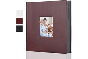 OUR LITTLE MIRACLE Leather Scrapbook Album DIY Set Scrap Book Album Hardcover Pictures Book 10.5"x10.5",DIY,Handmade for Anniversary,Family Memories,Couples,Friend&Baby,Accommodates 3x5 to 8x10 Photos (Leather-brown)