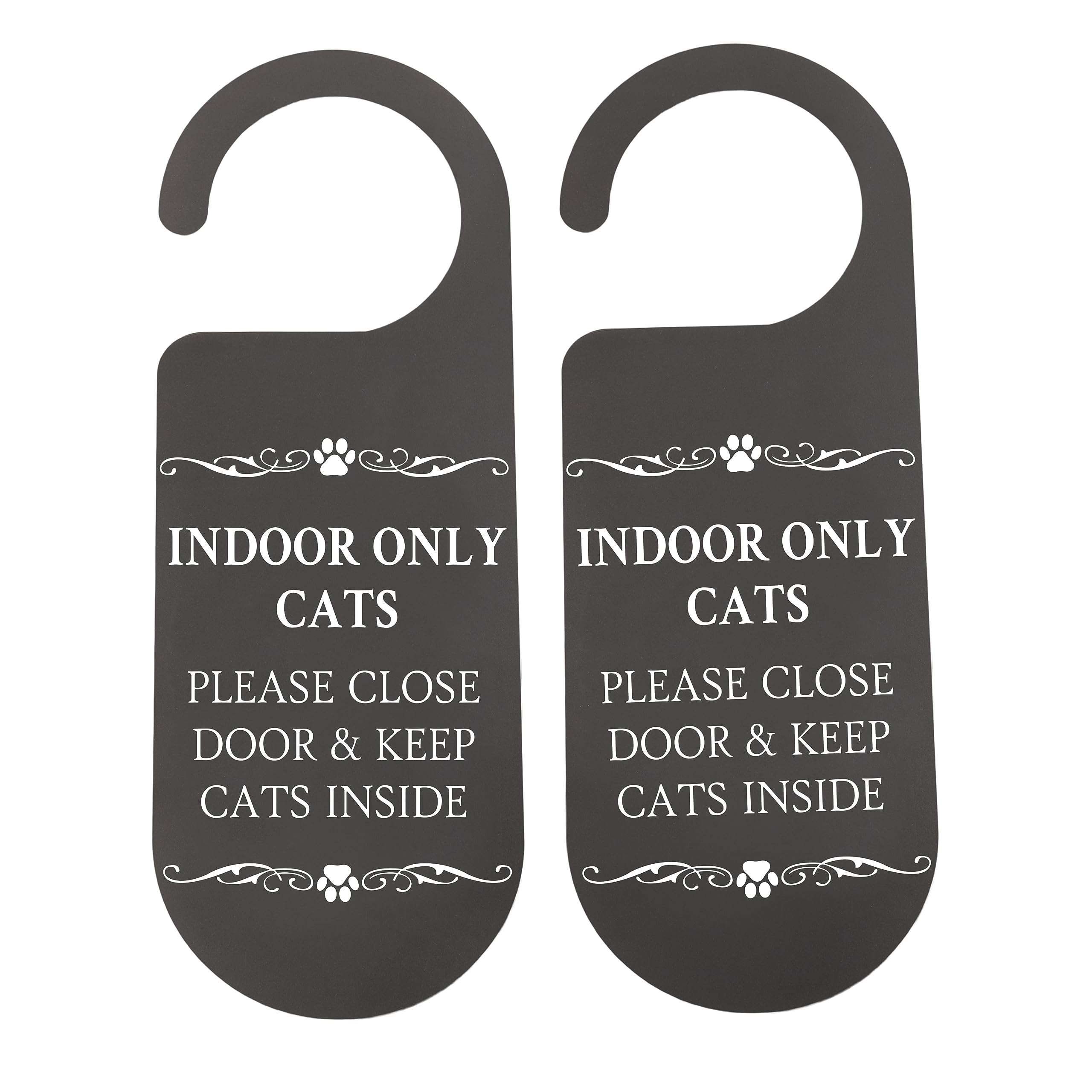2 Pcs Indoor Only Cat Please Close Door & Keep Cat Inside Cat Decor Front Door Decor Cat Owner Gift (INDOOR ONLY CATS H)