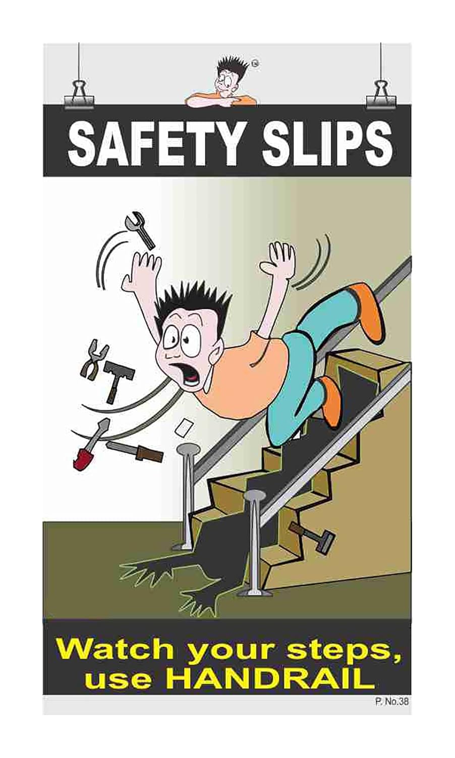 Posterkart Stairs Safety Slips Poster (Paper, 66 x 36 x 1 cm