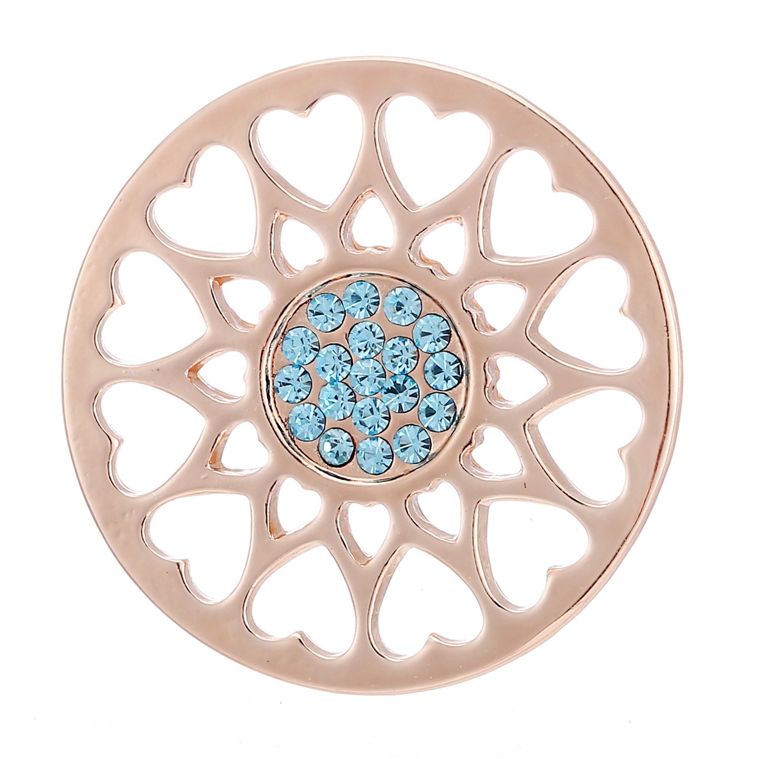 Morella Woman Coin 33 mm 1,3” Pink Gold Heart Ornament