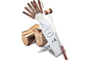 Smores Sticks For Fire Pit [Set Of 7] - Marshmallow Roasting Sticks For Campfire, Classic Smore Sticks - Hot Dog Sticks For Campfire - SUMPRI Campfire Sticks