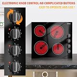 Karinear 60cm Ceramic Hob 4 Zone Built-in Knob Control 6000W Hard Wired view 5