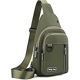 Seoky Rop Sling Bag for Women Men One Shoulder Crossbody Bag Backpack Fanny Pack Cross Body Bags for Travel Day Trip Army Green