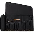 Foxrino Wrench Roll, Wrench Roll Up Pouch, Heavy Duty Canvas Wrench Organizer Bag (Black, 19+1 Metric)