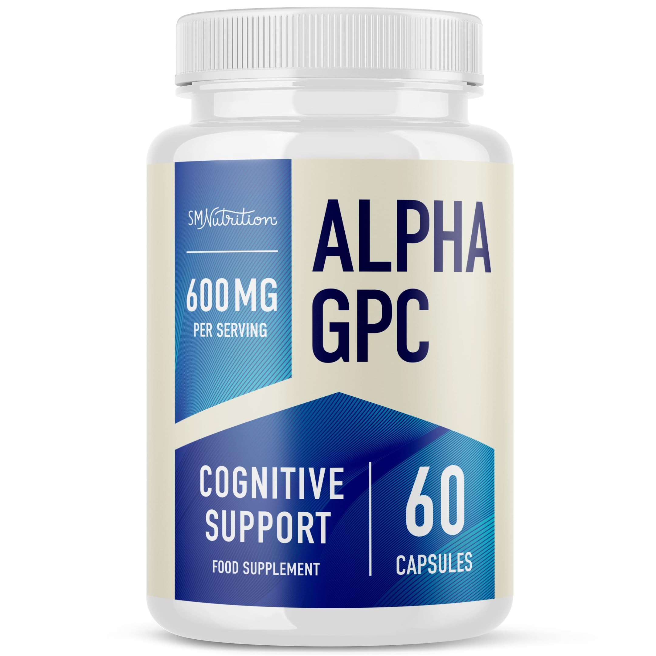 Alpha GPC Choline 600MG (60 Capsules, 30-Day Supply) Nootropic Brain Supplement for Focus, Memory, Motivation, Mood & Energy Support* - with BioPerine - Vegetarian, Gluten-Free, 3rd-Party Tested