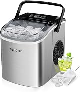 EUHOMY Ice Maker Countertop 9 Cubes in 6 Minutes Self-Cleaning 12kg/24h