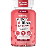 Bellway Super Fiber + Beauty, Fiber Gummies with Biotin, Sugar-Free, 60 Ct | 5g Prebiotic Fiber Supplement with Biotin &amp; Vitamins A, C &amp; E for Digestive Health, Skin, Hair &amp; Nails