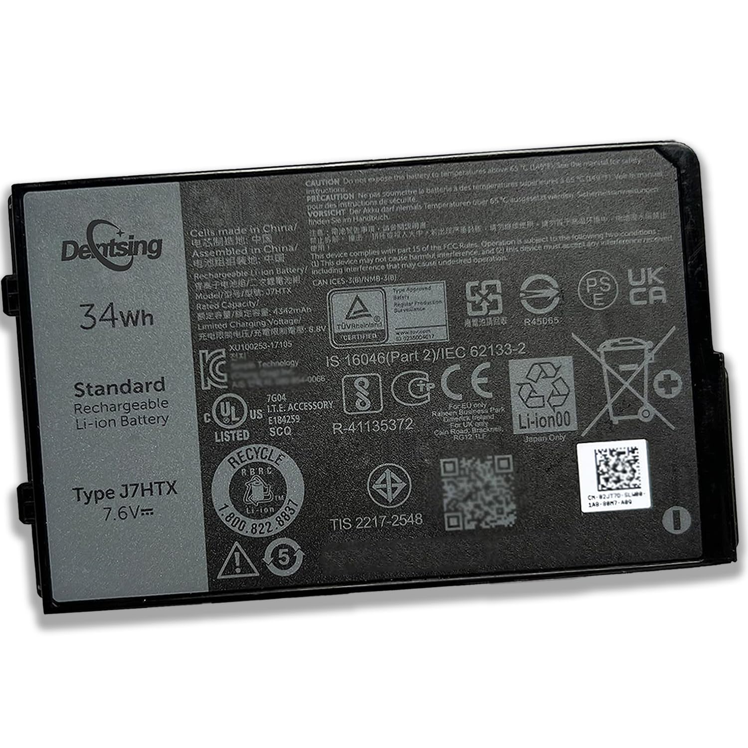 34Wh J7HTX 7XNTR Laptop Battery Replacement for