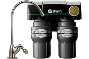 AO Smith Under Sink Water Filter System - Reduces PFAS, Lead, & Chlorine in Drinking Water - Under Counter Claryum Filtration for Kitchen - 2-Stage - AO-US-200