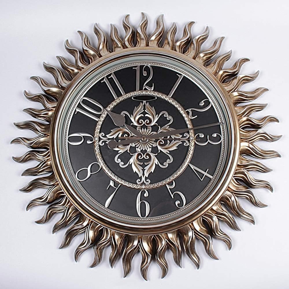 Kuku Wall Clock European Retro 3D Carved Resin Wall Clock
