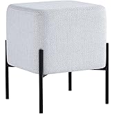 Get Set Style Pouf Ottoman Stool, Modern Vanity Stool Chair Upholstered Foot Rest Sofa Side Foot Stool Ottoman Seat for Livin