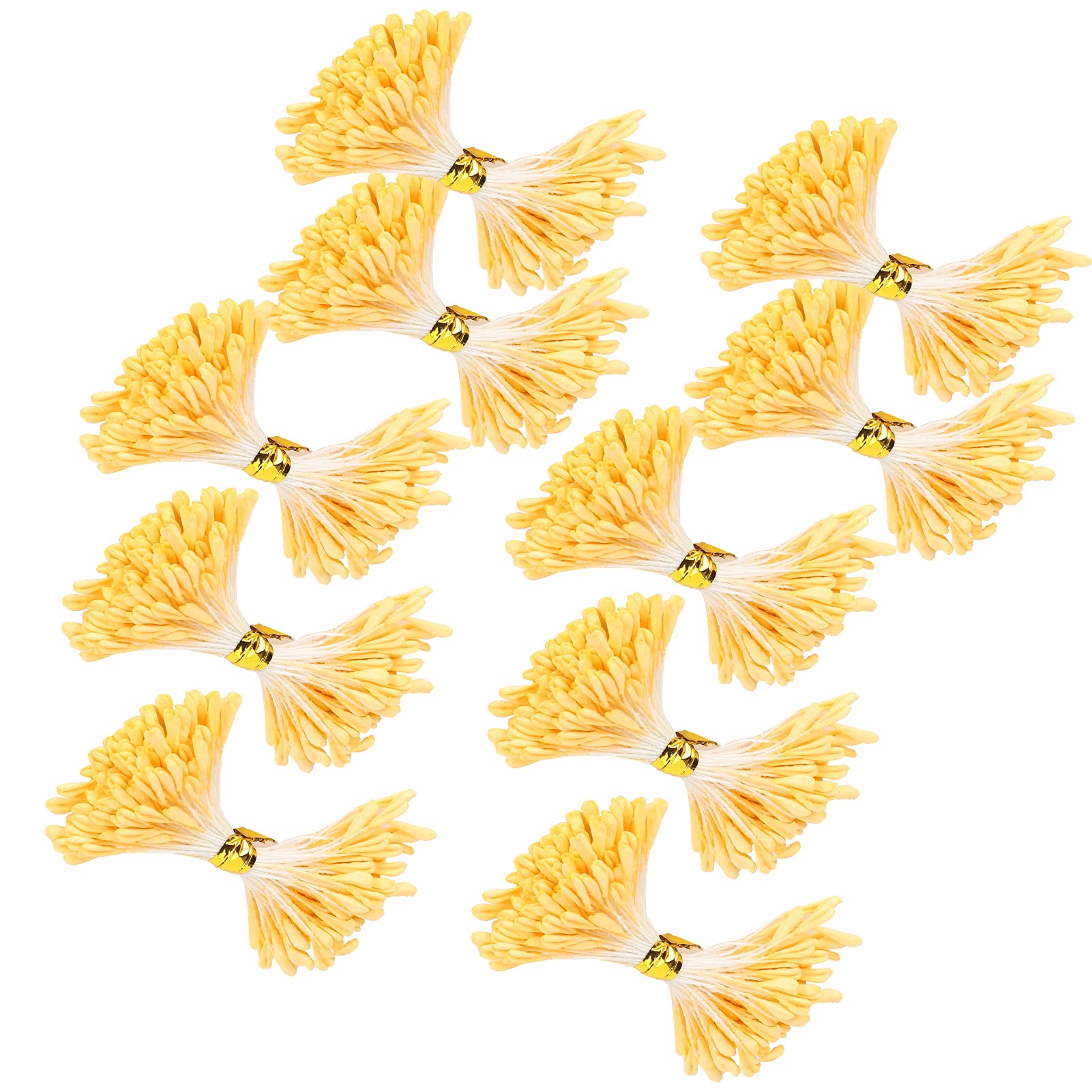 HERCHR 900Pcs Flower Stamens for Crafts, Pearl Flower Double Heads for Artificial Flower Making, Cake Decoration(3mm)