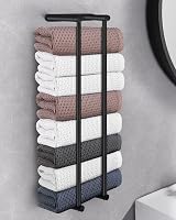 LIVEHITOP Towel Rack Wall Mounted 75cm Black Stainless Steel High Capacity view 5