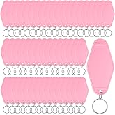 Pinkunn 50 Pcs Blank Motel Keychain Sublimation Vintage Blank Hotel Keychain Bulk for DIY Crafts Ornament