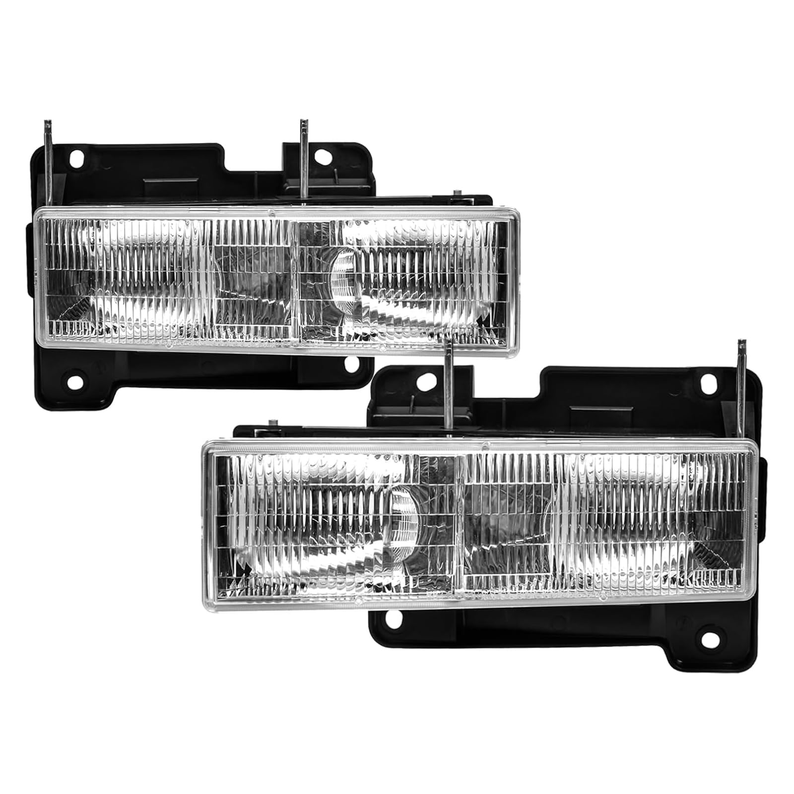 Photo 1 of Headlights Assembly Compatible With 1988-2000 Chevy GMC C/K 1500 2500 3500,1992-1999 CHEVY GMC C/K 1500 2500 SUBURBAN,1995-2000 Tahoe,1992-1994 Blazer Head lamp 2Pcs Replace For GM2502101, GM2503101