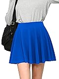 MBJ WB2382 Women's Casual Mini Flared Plain Pleated