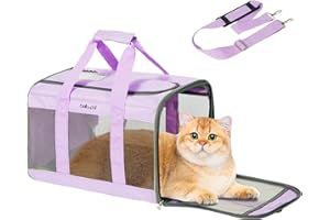 BELLA & PAL Cat Carrier Travel Bag, Airline Approved Lightweight Cat Carrier, Soft Sided Pet Carrier for Puppy Dogs Up to 18l