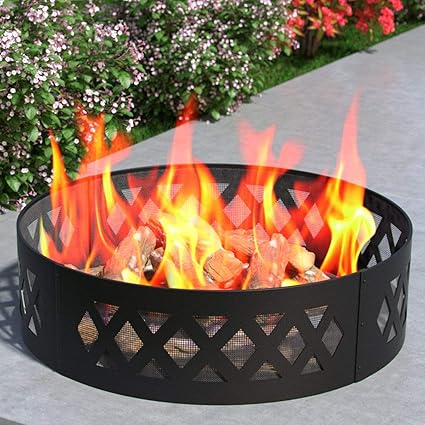 Fire Pits Chimineas Fire Pit Ring Steel Large Camping Heavy Duty