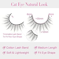 False Eyelashes Natural Short Lashes - 12mm Natural