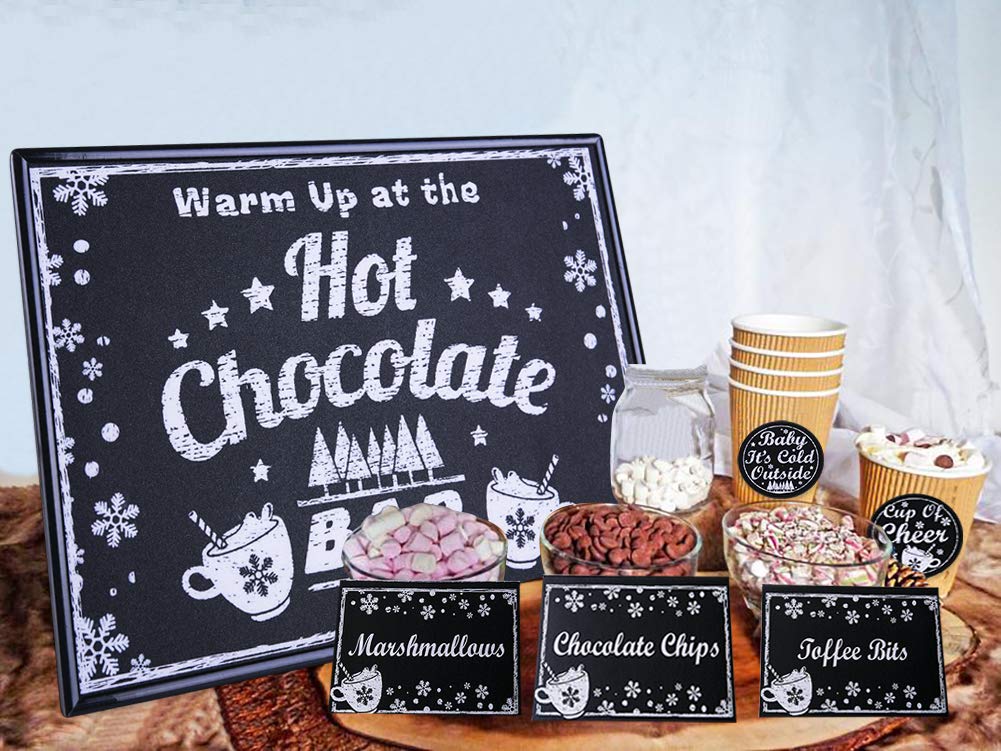Buy FaCraft Hot Chocolate Bar Kit Sign Board with Stand,Labels Tags