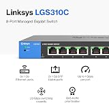 Linksys LGS308 Managed 8-Port Gigabit Ethernet Switch 2 SFP Uplinks view 2