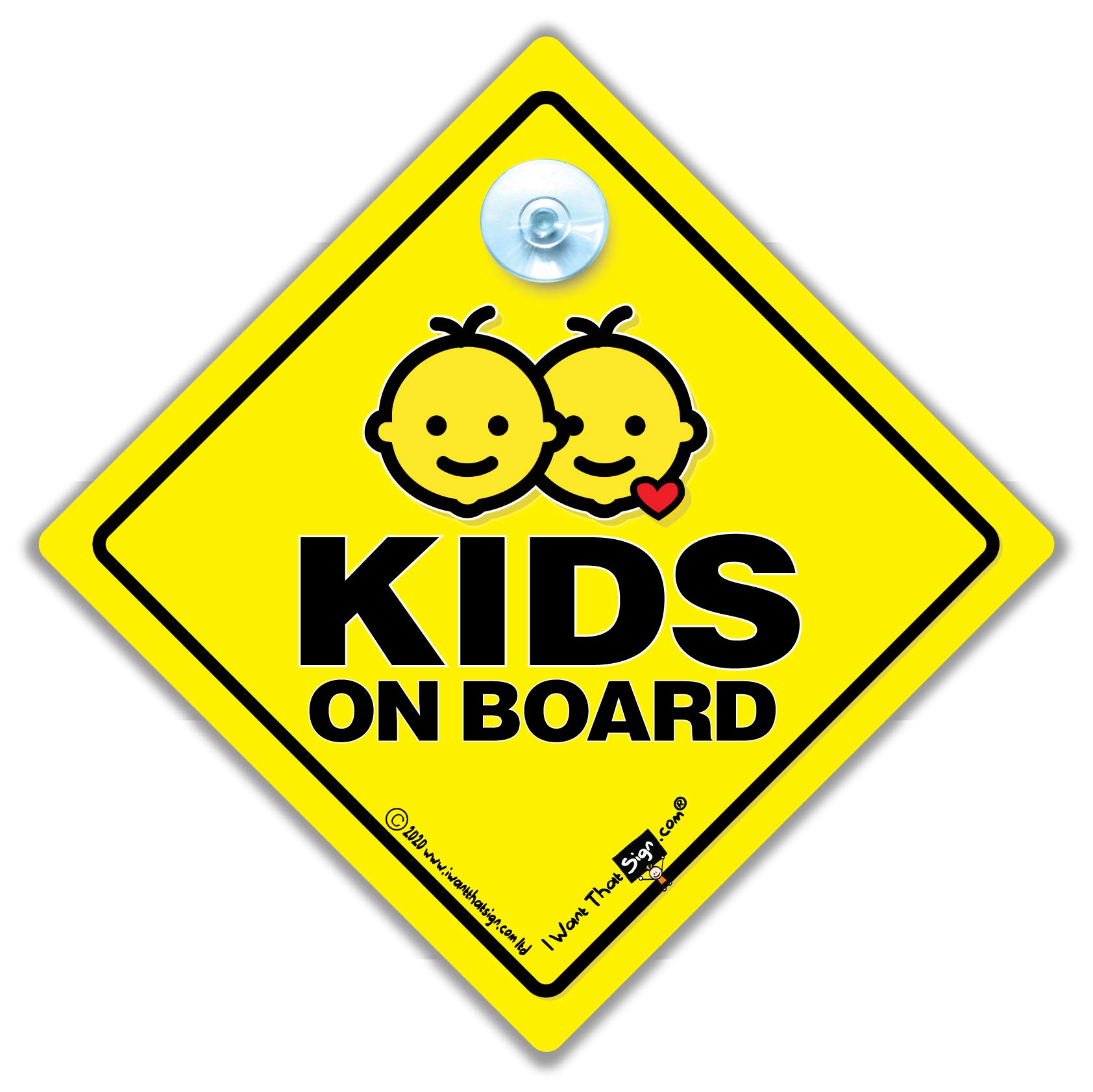 Kids On Board Car Sign Suction Cup Car Window Sign, Baby On Board Sign Style For Children In The Car