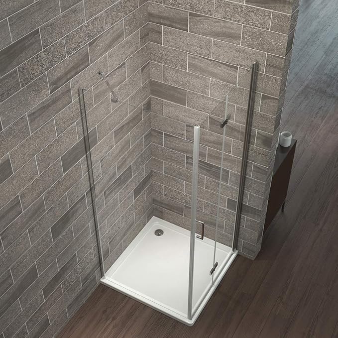 70x70 cm Duschkabine Falttür Duschabtrennung | Duschtür Duschwand mit Seitenwand Beidseitiger Nano-Beschichtung Nach Innen un