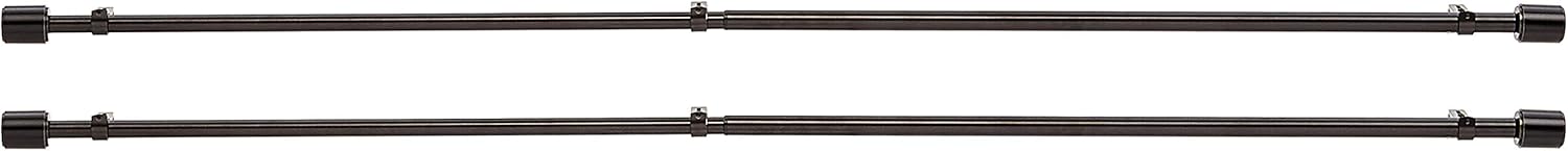Basics 1-Inch Curtain Rod with Cap Finials - 2-Pack, 36 to 72 Inch, Espresso: Home & Kitchen