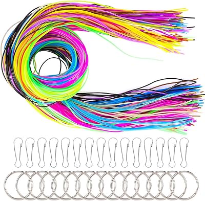 AIM Cloudbed tao Pipe 200 PCS Scoubidou Strings 20 Colors with Clips Rings