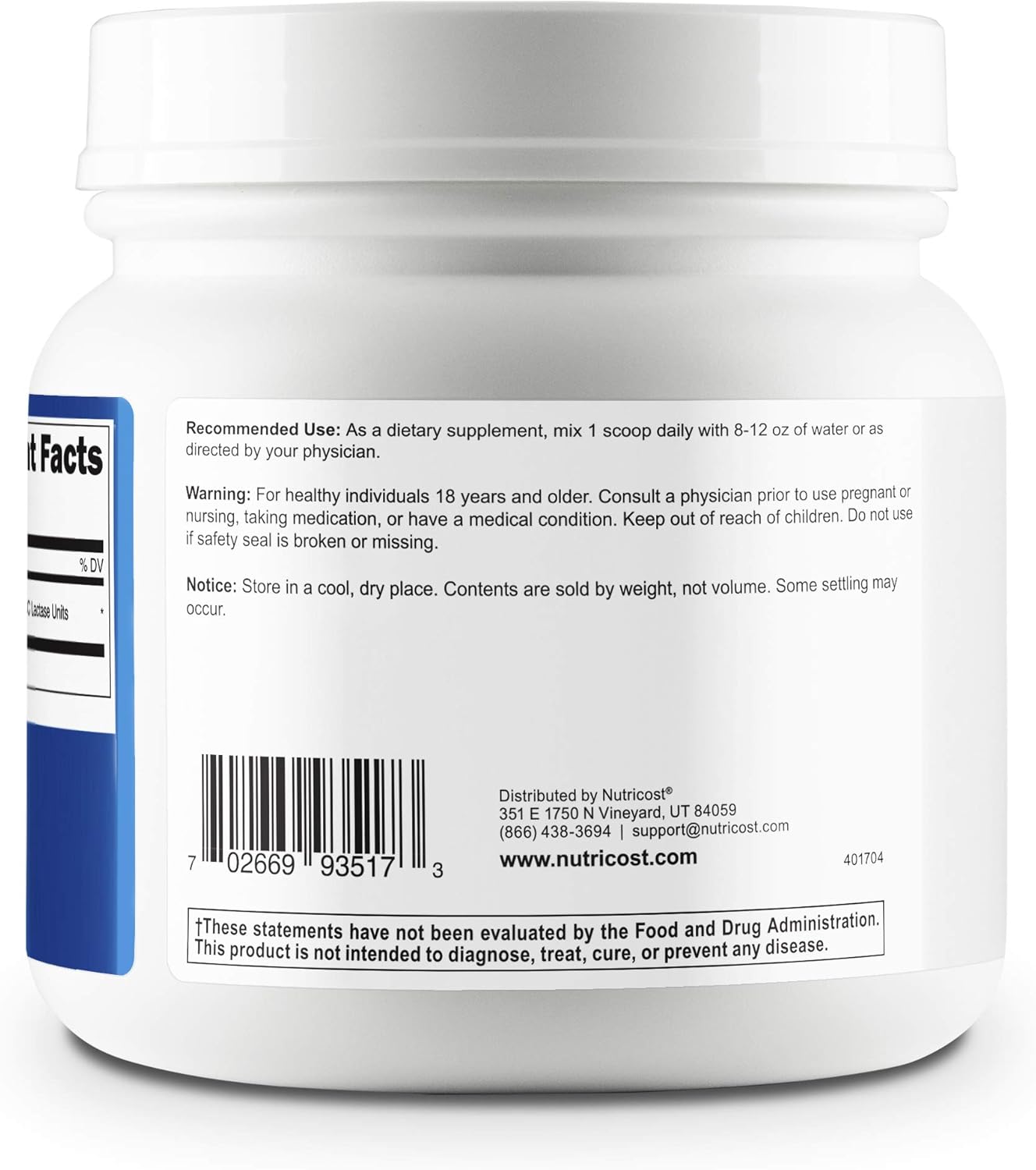 Nutricost Lactase Powder 500 Grams -Non-GMO, Gluten Free, High Quality Lactase Powder: Health & Personal Care