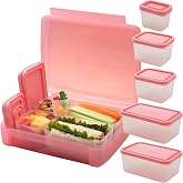 Bentology Bento Lunch Box Set w 5 Leakproof Made-to-Size Snack Containers &amp; Built-In Utensil Holder- Meal Prep Made Easy w Reusable, Kid's Back to School or Office- Durable, BPA Free, Dishwasher Safe