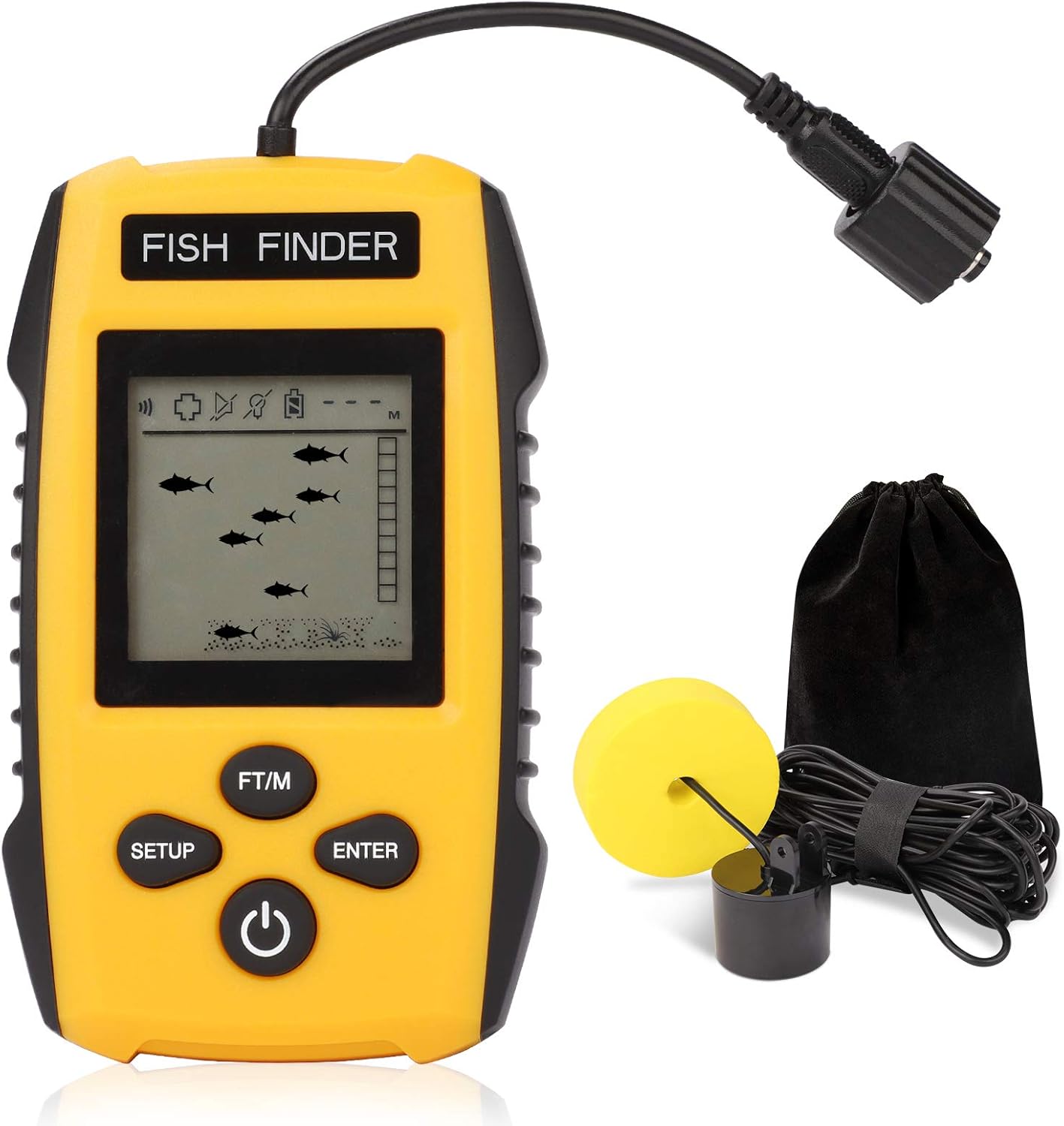 Fish Finder, Portable Wired Handheld Fish Depth Finder up to 328ft