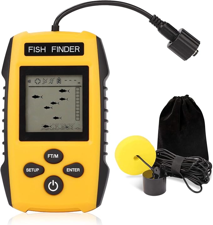 Fish Finder, Portable Wired Handheld Fish Depth Finder up to 328ft