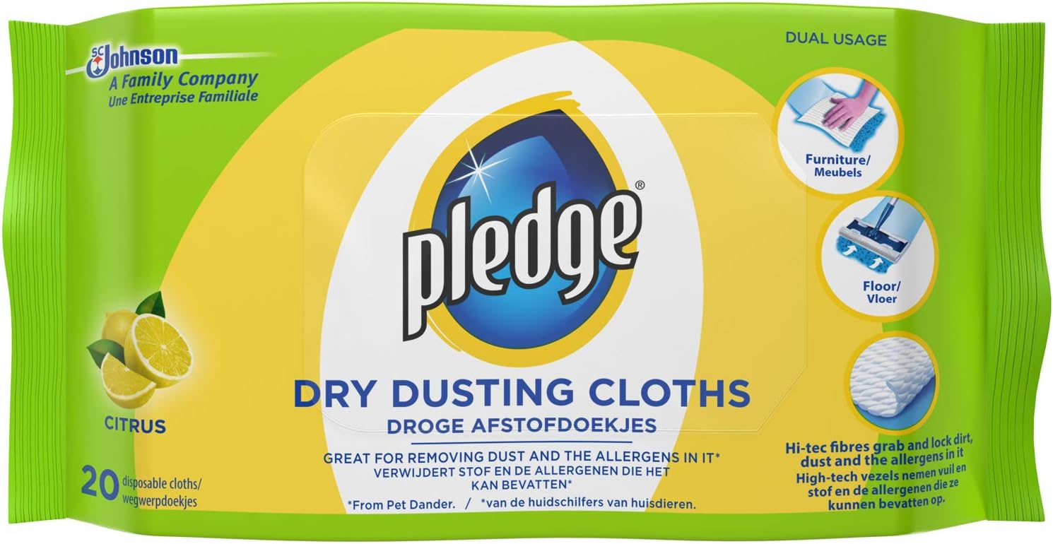 Pledge Citrus Dust and Go Refills 20 Pack (Pack of 3) BigaMart