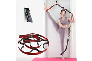WEBSUKA Stretching Strap Yoga Strap, 10 Loops Non-Elastic Stretch Bands Helps Women and Men Improve Flexibility for Home Workout, Physical Therapy, Pilates, Exercise, Dance, Comes with Door Anchor