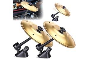 SUACOPZAR 2 Pack Car Cymbal Air Vent, Cars Symbol Drum, Easy Clip-On Mini Cymbals for Drumer Music Lovers, Make Your Driving More Fun, Fun Dashboard Accessory for All Type of Vehicles, Easy Installations - Gold