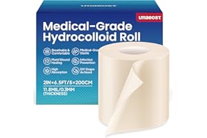 Umaeost Hydrocolloid Roll for Wound Care: 2IN*6.5FT - Waterproof Ultra Thin Self Adhesive Patch for Blisters Acne Bedsores Pr