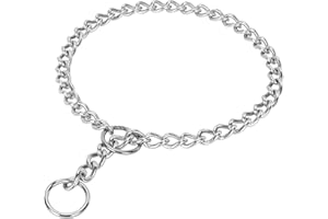 Azinoo Dog Choke Chain Collar, 304 Stainless Steel Training Martingale Collar,Slip Link Training Heavy Duty Dog Collar for XX