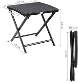 CASARIA Poly Rattan Folding Table Stool Footrest 3in1 Black 44x40x44 cm view 9