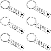 6 Pcs Office Appreciation Gift Thank You Keychain Motivational Coworker Gifts Appreciation Jewelry for Volunteer Employee Coworkers Social Worker Appreciation Week Present Christmas Retirement Present