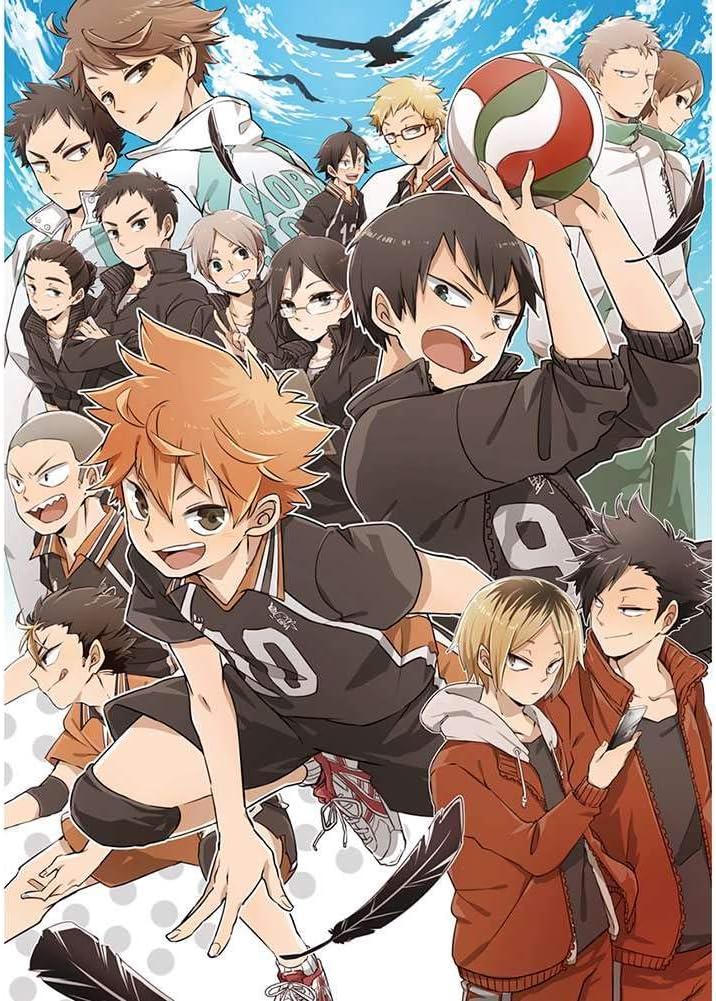 gerFogoo (4230cm Digital Painting Volleyball Boy Digital Paint Haikyuu Japan Style Cartoon Poster Modular Painting Anime Poster(As pictrue Shown)